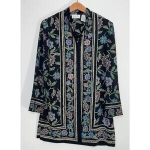 Liz Claiborne Dresses Tunic Top - Size 4 - Gorgeous Floral Design